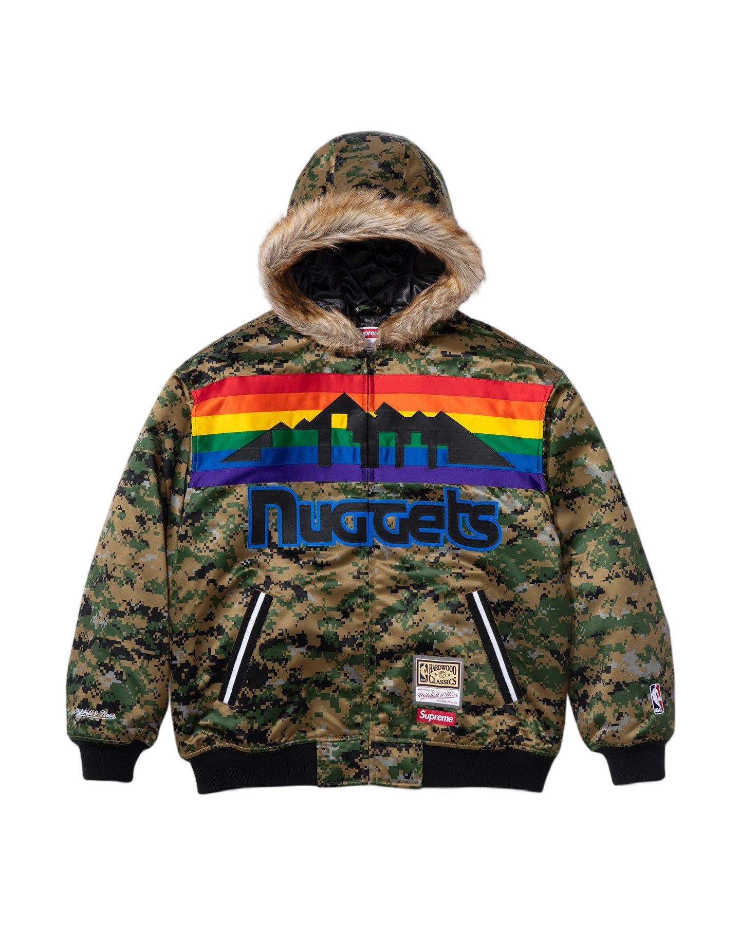 Supreme®/Mitchell & Ness® Teams Hooded Satin Varsity Jacket view 2